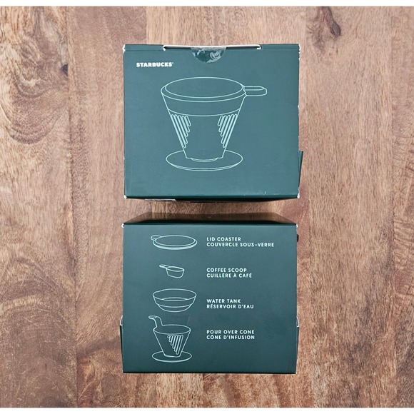 Two Starbucks Pour Over Sets Drip Coffee Brewer Sets Black - New - Picture 2 of 4